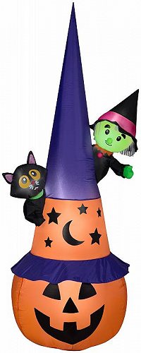 Airblown Inflatables Airblown Inflatable Characters Peaking behind Pumpkin 7ft tall 【送料無料】【代引不可】【あす楽不可】エアバルーン ハロウィン装飾デコレーション ディスプレイ 風…