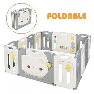 Costway 14-Panel Foldable Baby Playpen キッズ 子供 Safety Yard Activity Center w/ Storage Bag プレイヤード【送料無料】【代引不可】【あす楽不可】