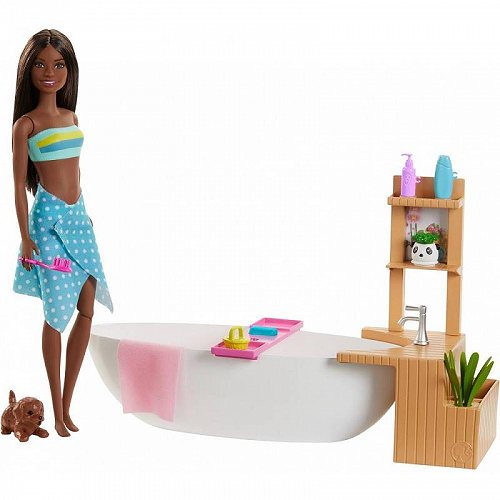 Barbie Fizzy Bath Doll And Playset Brunette With Tub Puppy & More o[r[ObY@l`EObYyzyszyysz