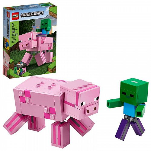 Lego レゴ Minecraft Pig BigFig and Baby ゾンビ 21157 Building Set for Play-And-Display マインクラフト・グッズ【送料無料】【代引不可】【あす楽不可】