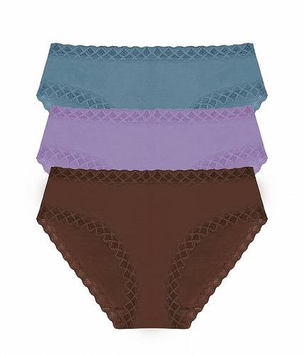 送料無料 ネイトリ Natori レディース 女性用 ファッション 下着 ショーツ Bliss Girl Brief 3-Pack Panties - Poolside/Purple Haze/Java