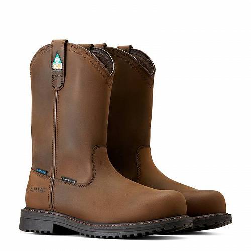 楽天グッズ×グッズ送料無料 アリアト Ariat メンズ 男性用 シューズ 靴 ブーツ ワークブーツ RigTEK II Waterproof Composite Toe Work Boots - Oily Distressed Brown