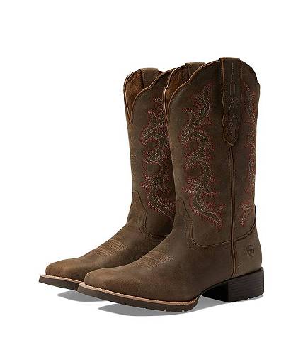 こちらの商品は アリアト Ariat レディース 女性用 シューズ 靴 ブーツ ウエスタンブーツ Hybrid Rancher Stretch Fit Western Boot - Pebble です。 注文後のサイズ変更・キャンセルは出来ませんので、十分なご検討の上でのご注文をお願いいたします。 ※靴など、オリジナルの箱が無い場合がございます。ご確認が必要な場合にはご購入前にお問い合せください。 ※画面の表示と実物では多少色具合が異なって見える場合もございます。 ※アメリカ商品の為、稀にスクラッチなどがある場合がございます。使用に問題のない程度のものは不良品とは扱いませんのでご了承下さい。 ━ カタログ（英語）より抜粋 ━ Step out stylishly and create a stunning appearance wearing Ariat(R) Hybrid Rancher Stretch Fit Western Boot. Leather upper. Man-made lining. Removable man-made insole. Mid-calf length. Curved top. Pull-on closure. Pull straps. Elaborate design on shaft. Brand logo on heel counter. Block heel. Wide squared toe. Man-made outsole. ※掲載の寸法や重さはサイズ「9, width B - Medium」を計測したものです. サイズにより異なりますので、あくまで参考値として参照ください. 靴の重さは片側のみのものとなります. 実寸（参考値）： Heel Height: 約 3.81 cm Weight: 約 710 g Circumference: 約 35.56 cm Shaft: 約 30.48 cm ■サイズの幅(オプション)について Slim &lt; Narrow &lt; Medium &lt; Wide &lt; Extra Wide S &lt; N &lt; M &lt; W A &lt; B &lt; C &lt; D &lt; E &lt; EE(2E) &lt; EEE(3E) ※足幅は左に行くほど狭く、右に行くほど広くなります ※標準はMedium、M、D(またはC)となります ※メーカー毎に表記が異なる場合もございます