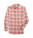  Southern Tide Y jp t@bV {^Vc Long Sleeve Flannel IC Avondale Plaid Sport Shirt - Heather Dusty Coral