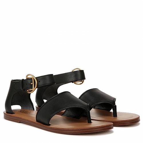 送料無料 フランコサルト Franco Sarto レディース 女性用 シューズ 靴 フラット Ruth Ankle Strap Thong Flat Sandals - Black Smooth