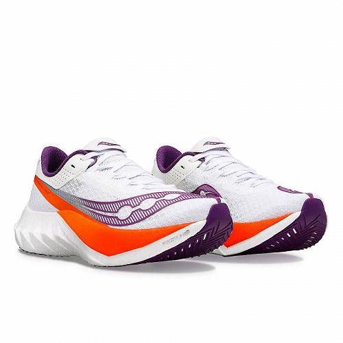 送料無料 サッカニー Saucony レディース 女性用 シューズ 靴 スニーカー 運動靴 Endorphin Pro 4 - White/Violet