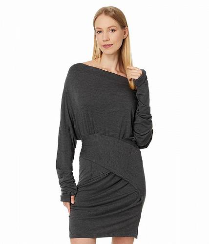 楽天グッズ×グッズ送料無料 Norma Kamali レディース 女性用 ファッション ドレス Four Sleeve All In One Wide Neck Mini Dress - Dark Grey