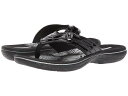 送料無料 クラークス Clarks レディース 女性用 シューズ 靴 サンダル Breeze Sea - Black Synthetic Patent