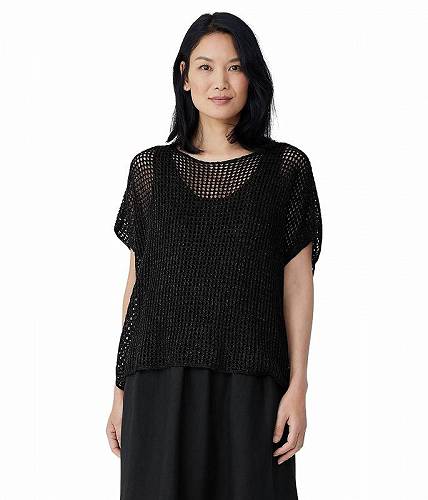 楽天グッズ×グッズ送料無料 アイリーンフィッシャー Eileen Fisher レディース 女性用 ファッション セーター Bateau Neck Cap Sleeve Sweater - Black 1