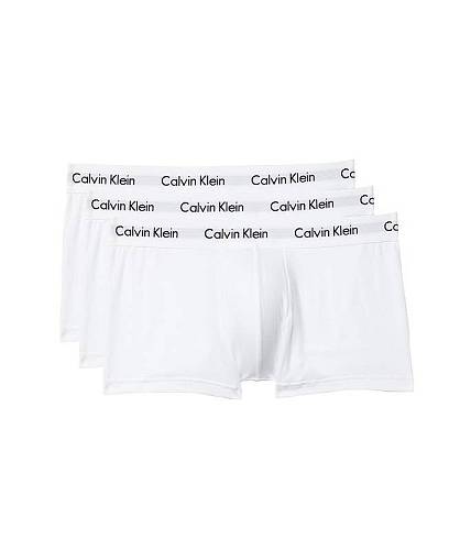 送料無料 カルバンクライン Calvin Klein Underwear メンズ 男性用 ファッション 下着 Cotton Stretch Low Rise Trunks 3-Pack - White