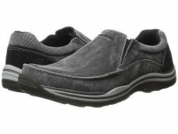 送料無料 スケッチャーズ SKECHERS メンズ 男性用 シューズ 靴 ローファー Expected - Avillo - Black Canvas/Suede