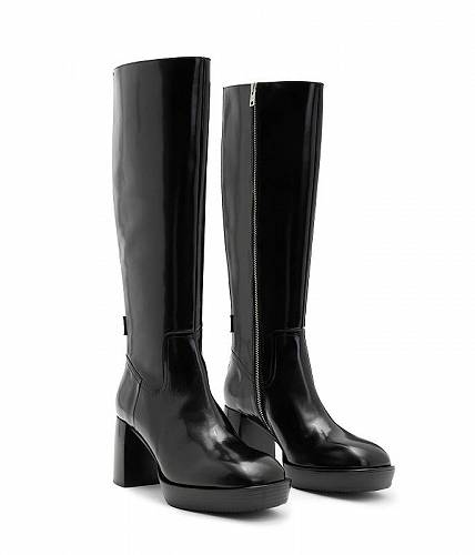 送料無料 AllSaints レディース 女性用 シューズ 靴 ブーツ ロングブーツ Pip Boot - Black Shine