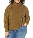 送料無料 Madewell レディース 女性用 ファッション セーター Plus Capri Cotton Cable Turtleneck - Golden Spinach