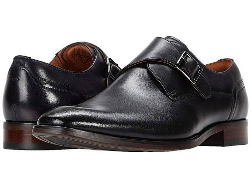 送料無料 フローシャイム Florsheim メンズ 男性用 シューズ 靴 オックスフォード 紳士靴 通勤靴 Sorrento Plain Toe Single Monk Strap - Black Smooth
