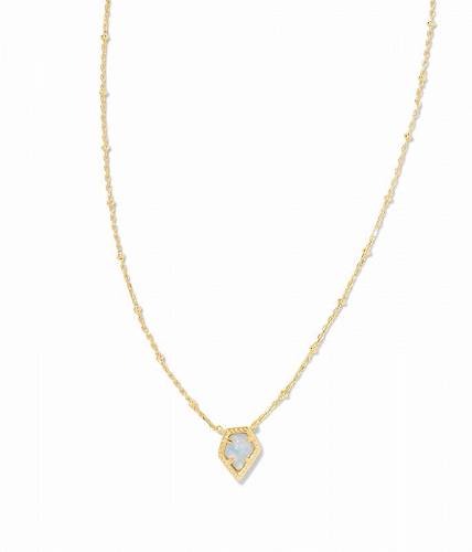 送料無料 ケンドラスコット Kendra Scott レディース 女性用 ジュエリー 宝飾品 ネックレス Framed Tess Satellite Short Pendant Necklace - Gold Luster Light Blue Kyocera Opal