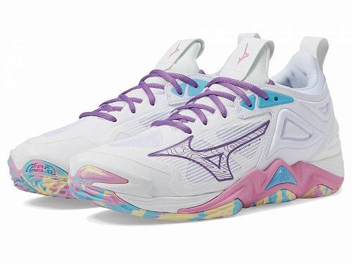 送料無料 ミズノ Mizuno レディース 女性用 シューズ 靴 スニーカー 運動靴 Wave Momentum 3 - White/Pink Tetra