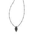  PhXRbg Kendra Scott fB[X p WG[ i lbNX Kinsley Short Pendant Necklace - Gunmetal Black Drusy