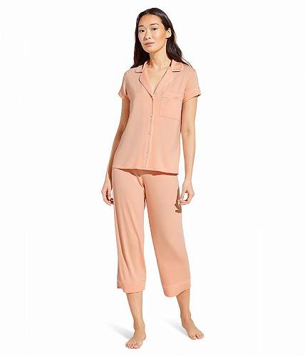 送料無料 エバージェイ Eberjey レディース 女性用 ファッション パジャマ 寝巻き Gisele - The Cropped Pajama Set - Peach Parfait/Ivory