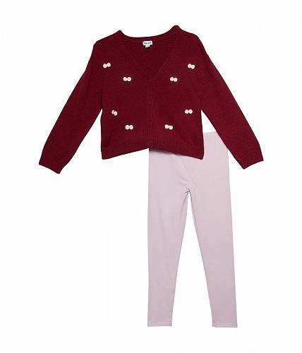 楽天グッズ×グッズ送料無料 スプレンデッド Splendid Littles 女の子用 ファッション 子供服 セット All Wrapped Up Cardigan Sweater & Leggings Set （Toddler/Little Kids） - Red Plum