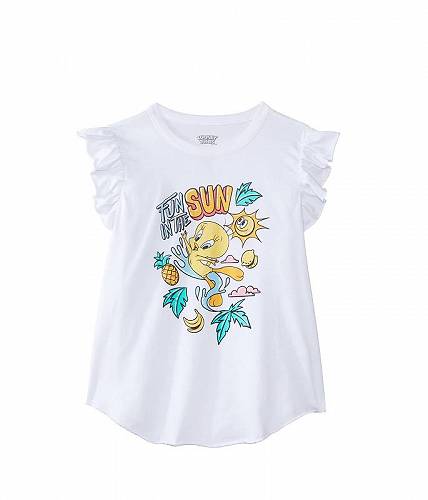 送料無料 Chaser Kids 女の子用 ファッション 子供服 Tシャツ Looney Tunes - Fun in The Sun Shirttail Tee (Toddler/Little Kids) - White