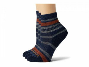 送料無料 Smartwool Kids キッズ 子供用 ファッション 子供服 ソックス 靴下 Hike Light Cushion Striped Crew Socks 3-Pack (Toddler/Little Kid/Big Kid) - Deep Navy