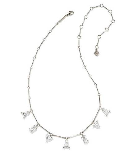  PhXRbg Kendra Scott fB[X p WG[ i lbNX Blair Jewel Strand Necklace - Rhodium White Crystal