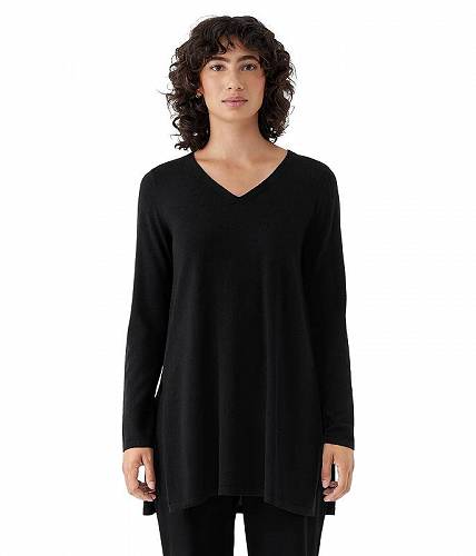 楽天グッズ×グッズ送料無料 アイリーンフィッシャー Eileen Fisher レディース 女性用 ファッション セーター V-Neck Tunic - Black