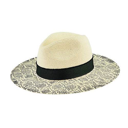 送料無料 サンディエゴハットカンパニー San Diego Hat Company レディース 女性用 ファッション雑貨 小物 帽子 Printed Animal Print Brim Fedora - White/Black