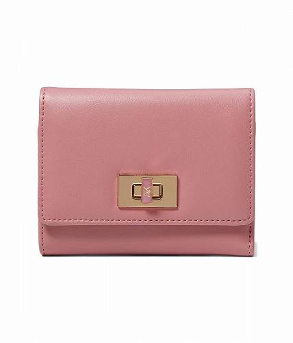  A NC Anne Klein fB[X p t@bVG  O܍z AK Small Flap Wallet With Enamel Filled Turn Lock - Vintage Pink