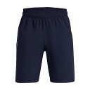 こちらの商品は アンダーアーマー Under Armour Kids 男の子用 ファッション 子供服 ショートパンツ 短パン Woven Wordmark Shorts (Big Kids) - Midnight Navy/White です。 注文後のサイズ変更・キャンセルは出来ませんので、十分なご検討の上でのご注文をお願いいたします。 ※靴など、オリジナルの箱が無い場合がございます。ご確認が必要な場合にはご購入前にお問い合せください。 ※画面の表示と実物では多少色具合が異なって見える場合もございます。 ※アメリカ商品の為、稀にスクラッチなどがある場合がございます。使用に問題のない程度のものは不良品とは扱いませんのでご了承下さい。 ━ カタログ（英語）より抜粋 ━ All Under Armour(R) Apparel features a tagless design or tear-away tag with no left-over pieces. Let your younger one sweat it out in a comfortable and confident style wearing the Under Armour(R) Kids Woven Wordmark Shorts. Coming in a solid color, the shorts are constructed in a smooth, lightweight, perspiration-wicking, and quick-drying fabric for superior comfort and performance. These are structured with an encased elasticized waistband for easy pull-on wear and display a contrasting brand name printed on the right leg. Loose fit with a fuller cut. 100% polyester. Machine washable.