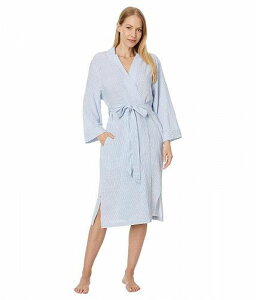 送料無料 エバージェイ Eberjey レディース 女性用 ファッション パジャマ 寝巻き バスローブ Nautico Robe - Wedgewood Blue/White