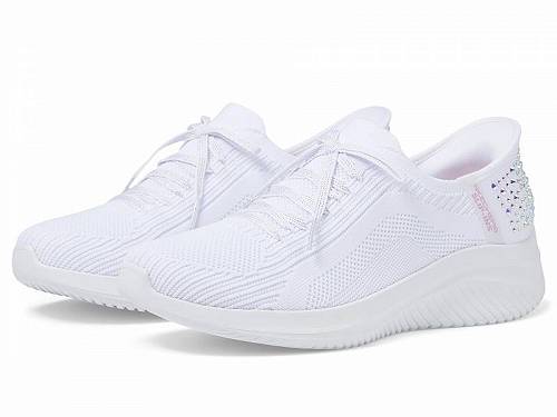 送料無料 スケッチャーズ SKECHERS レディース 女性用 シューズ 靴 スニーカー 運動靴 Hands Free Slip-Ins Ultra Flex 3.0 Shining Glitz - White