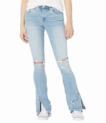 送料無料 ブランクエヌワイシー Blank NYC レディース 女性用 ファッション ジーンズ デニム Hoyt Mini Boot Denim Jeans with Ripped Knees and Side Slit Released Hem in Blue - No Thanks