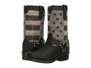 送料無料 デュランゴ Durango メンズ 男性用 シューズ 靴 ブーツ ライダーブーツ Flag Harness 11" Boot - Black/Charcoal/Grey