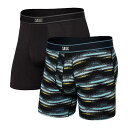  TbNXA_[EGA[ SAXX UNDERWEAR Y jp t@bV  Daytripper Boxer Brief Fly 2-Pack - Broadcast Stripe/Black