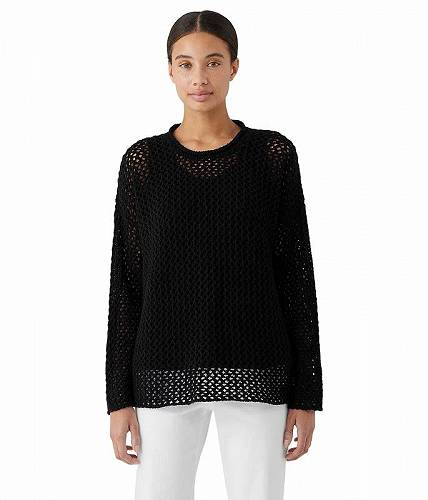 楽天グッズ×グッズ送料無料 アイリーンフィッシャー Eileen Fisher レディース 女性用 ファッション セーター Crew Neck Pullover - Black