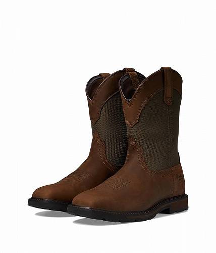 送料無料 アリアト Ariat メンズ 男性用 シューズ 靴 ブーツ ワークブーツ Groundbreaker Wide Square Toe H20 ST - Palm Brown/Ballistic Brown