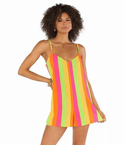 送料無料 ショーミーユアムームー Show Me Your Mumu レディース 女性用 ファッション ジャンプスーツ つなぎ セット Rascal Romper - Neon Vacay Stripe