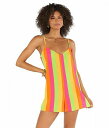 送料無料 ショーミーユアムームー Show Me Your Mumu レディース 女性用 ファッション ジャンプスーツ つなぎ セット Rascal Romper - Neon Vacay Stripe