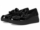 送料無料 クラークス Clarks レディース 女性用 シューズ 靴 ローファー ボートシューズ Zylah May - Black Crinkle Patent Synthetic