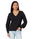  P Lilla P fB[X p t@bV TVc Full Sleeve Drop Shoulder V-Neck - Black