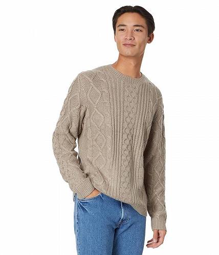 楽天グッズ×グッズ送料無料 ラッキーブランド Lucky Brand メンズ 男性用 ファッション セーター Mixed Stitch Tweed Crew Neck Sweater - Vintage Khaki