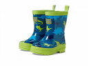 送料無料 Hatley Kids 男の子用 キッズシューズ 子供靴 ブーツ レインブーツ Real Dinos Shiny Rain Boots (Toddler/Little Kid/Big Kid) - Blue