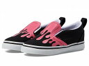 送料無料 バンズ Vans Kids キッズ 子供用 キッズシューズ 子供靴 スニーカー 運動靴 Slip-On V (Infant/Toddler) - Glow Slime Black/..