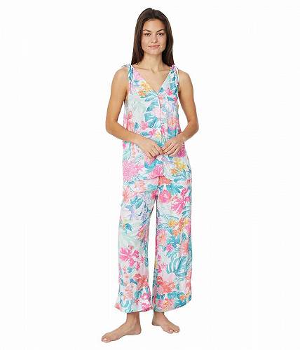 送料無料 トミーバハマ Tommy Bahama レディース 女性用 ファッション パジャマ 寝巻き Sleeveless Cropped PJ Set - Tropical Garden