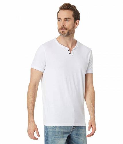 送料無料 ラッキーブランド Lucky Brand メンズ 男性用 ファッション Tシャツ Burnout Button Notch Shirt - Bright White