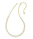 こちらの商品は ケンドラスコット Kendra Scott レディース 女性用 ジュエリー 宝飾品 ネックレス Genevieve Strand Necklace - Gold White Cubic Zirconia です。 注文後のサイズ変更・キャンセルは出来ませんので、十分なご検討の上でのご注文をお願いいたします。 ※靴など、オリジナルの箱が無い場合がございます。ご確認が必要な場合にはご購入前にお問い合せください。 ※画面の表示と実物では多少色具合が異なって見える場合もございます。 ※アメリカ商品の為、稀にスクラッチなどがある場合がございます。使用に問題のない程度のものは不良品とは扱いませんのでご了承下さい。 ━ カタログ（英語）より抜粋 ━ Radiate with grace donning the gorgeous Kendra Scott(R) Genevieve Strand Necklace. It has a rhodium over brass construction. White CZ detailing. Lobster clasp closure with single adjustable slider bead. 16&quot; chain w/ 3&quot; extender, 0.15&quot;W.