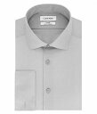 カルバン・クライン 服 メンズ 送料無料 カルバンクライン Calvin Klein メンズ 男性用 ファッション ボタンシャツ Dress Shirt Slim Fit Non Iron Solid French Cuff - Smoke