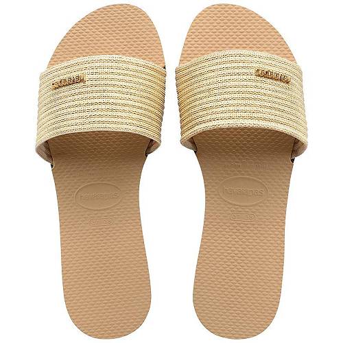 送料無料 ハワイアナス Havaianas レディース 女性用 シューズ 靴 サンダル You Malta Metallic Flip Flop Sandal - Golden