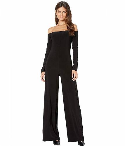 送料無料 Norma Kamali レディース 女性用 ファッション ジャンプスーツ つなぎ セット Long Sleeve Off-Shoulder Jumpsuit - Black